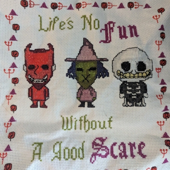 Other - A Nightmare Before Christmas completed cross stitch fiber art